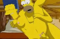 Homero Simpson rompiéndole el coño a su mujer – los simpsons-xxx-porno-hentai-video